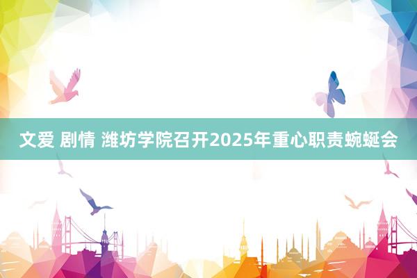 文爱 剧情 潍坊学院召开2025年重心职责蜿蜒会