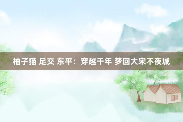柚子猫 足交 东平：穿越千年 梦回大宋不夜城