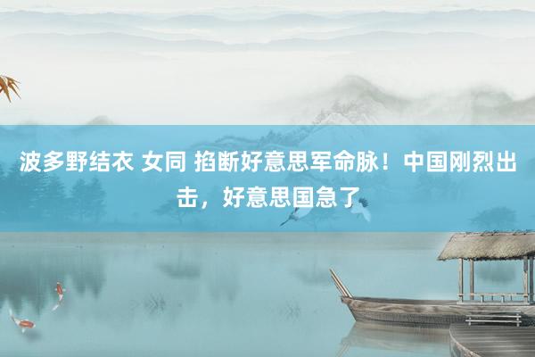 波多野结衣 女同 掐断好意思军命脉！中国刚烈出击，好意思国急了