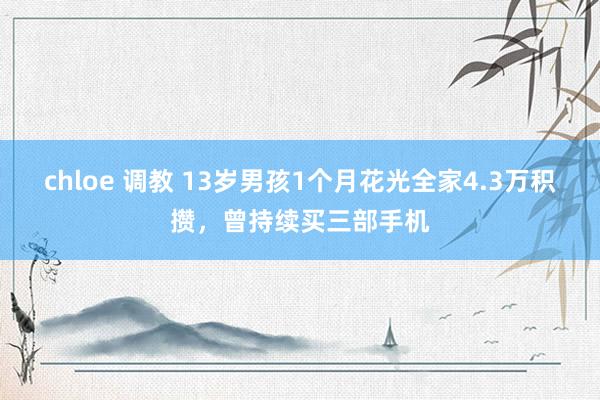 chloe 调教 13岁男孩1个月花光全家4.3万积攒，曾持续买三部手机